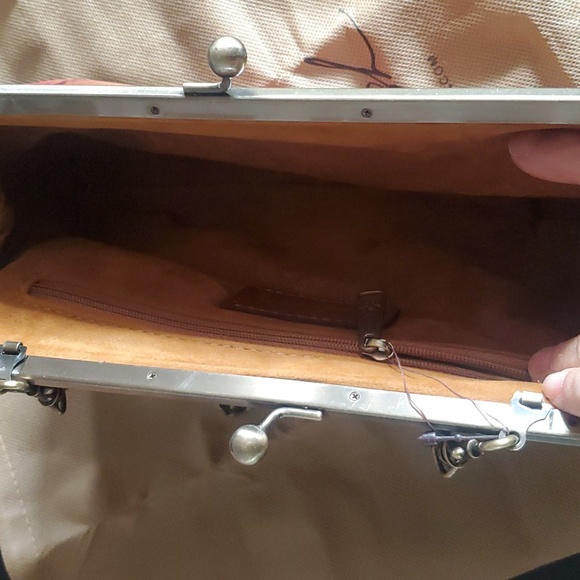 Patricia NASH Small Purse Potenaz Leather  Clutch Shoulder Bag Chain. Removable - Picture 6 of 13